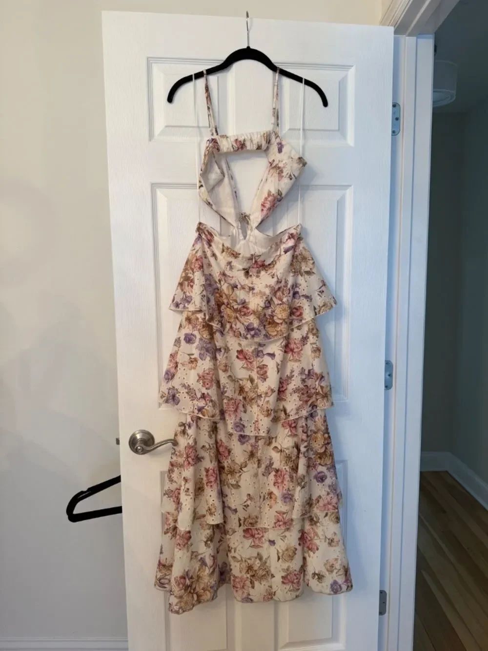 LINE AND DOT FLORET MAXI RUFFLE DRESS - Picture 5 of 6